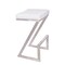 Armen Living Atlantis 26" Counter Height Backless White Faux Leather and Brushed Stainless Steel Bar Stool LCAT26BAWH - alternate 1